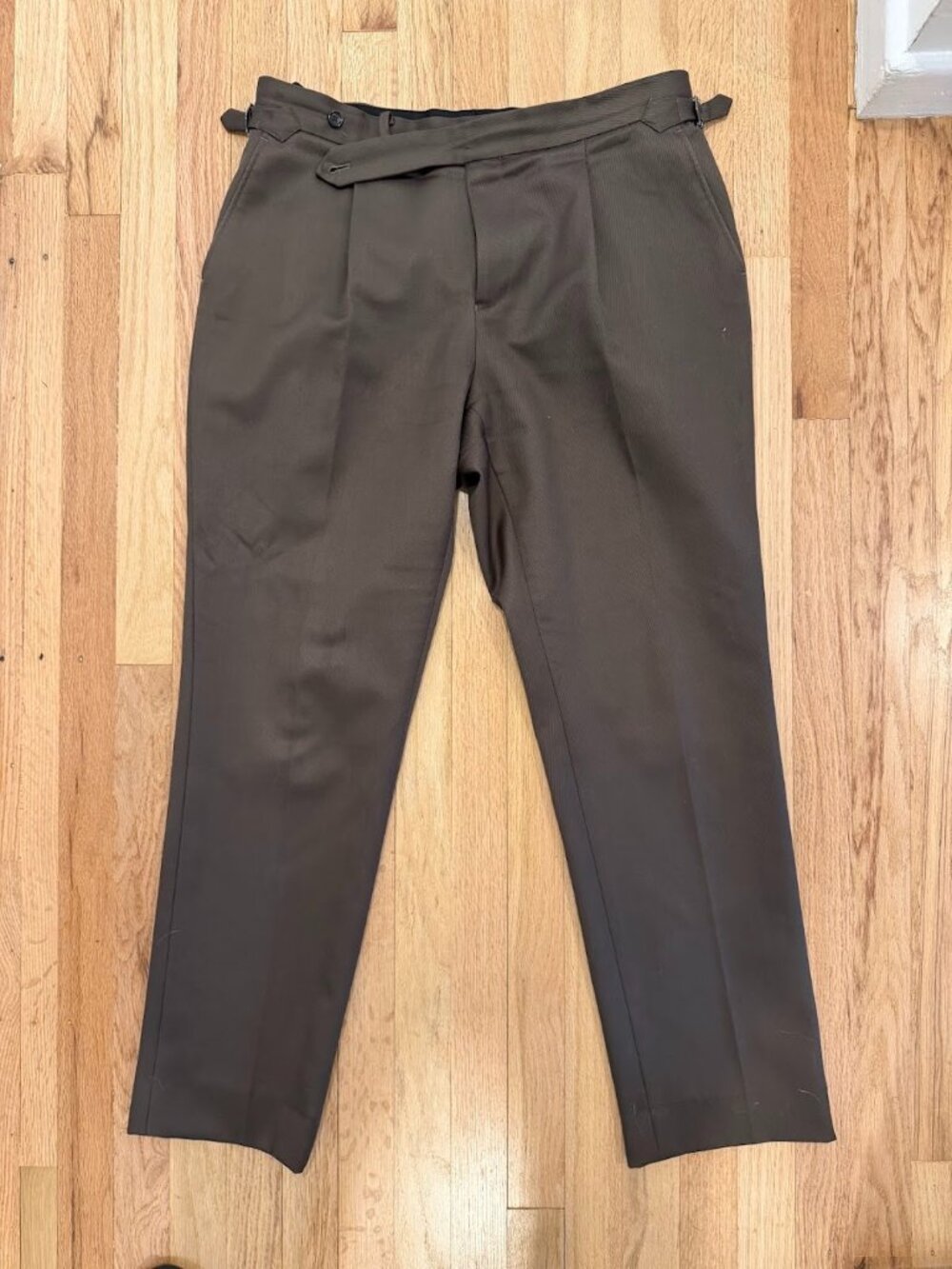 Spier & Mackay Sartorial Olive Wool Trousers 36 - High Waist